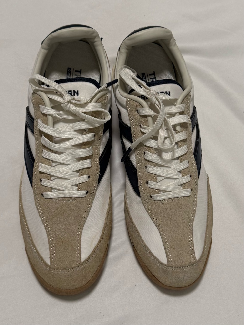 Tretorn White, Beige & Navy Low-Top Sneakers